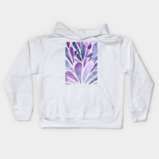 Watercolor artistic drops - purple and blue Kids Hoodie